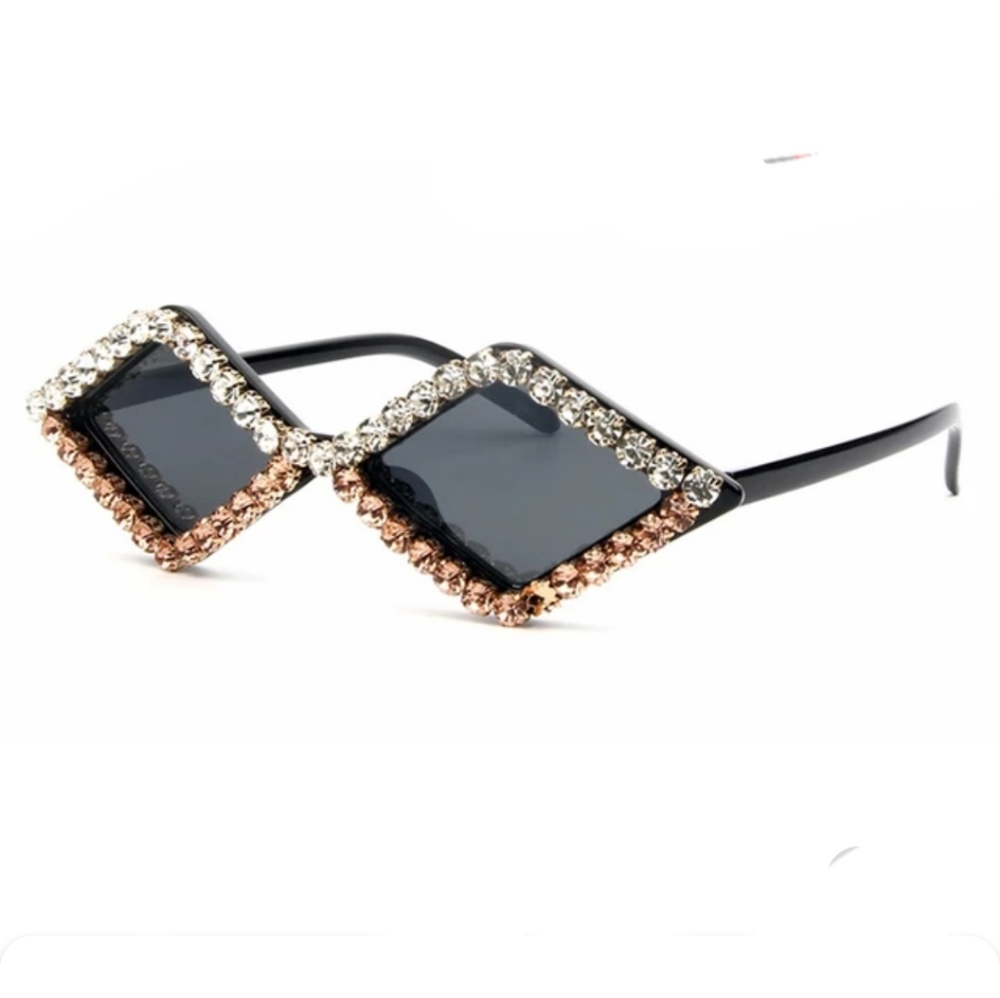 Two Colored Rhinestone Diamond Cat Eyes